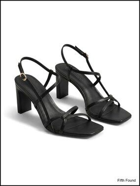 Strappy Square Toe Block Heel Sandals Ankle Strap Dressy Wedding Party Shoes